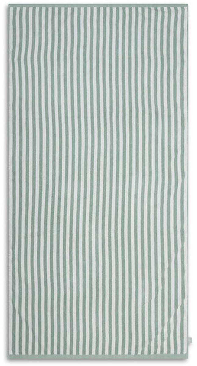 Swim essentials - strandlaken - 135 x 65 cm- handdoek - gestreept - 100% katoen - groen