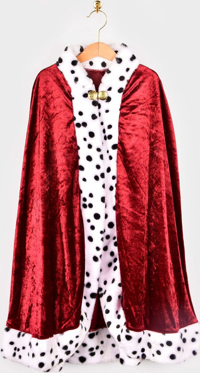 Den goda fen verkleedcape koning rood fluweel 98-128 3-8 jaar speelgoed.