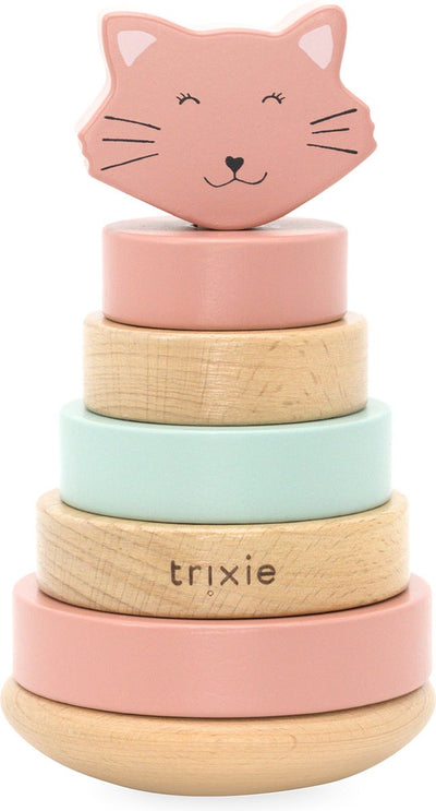 Trixie houten stapeltoren - mrs. cat - houten stacking toy - educatief speelgoed - voor jongens meisjes - kat