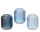 Decoris vaas glas iriserend nacht blauw licht blauw zilverdia.12x15cm