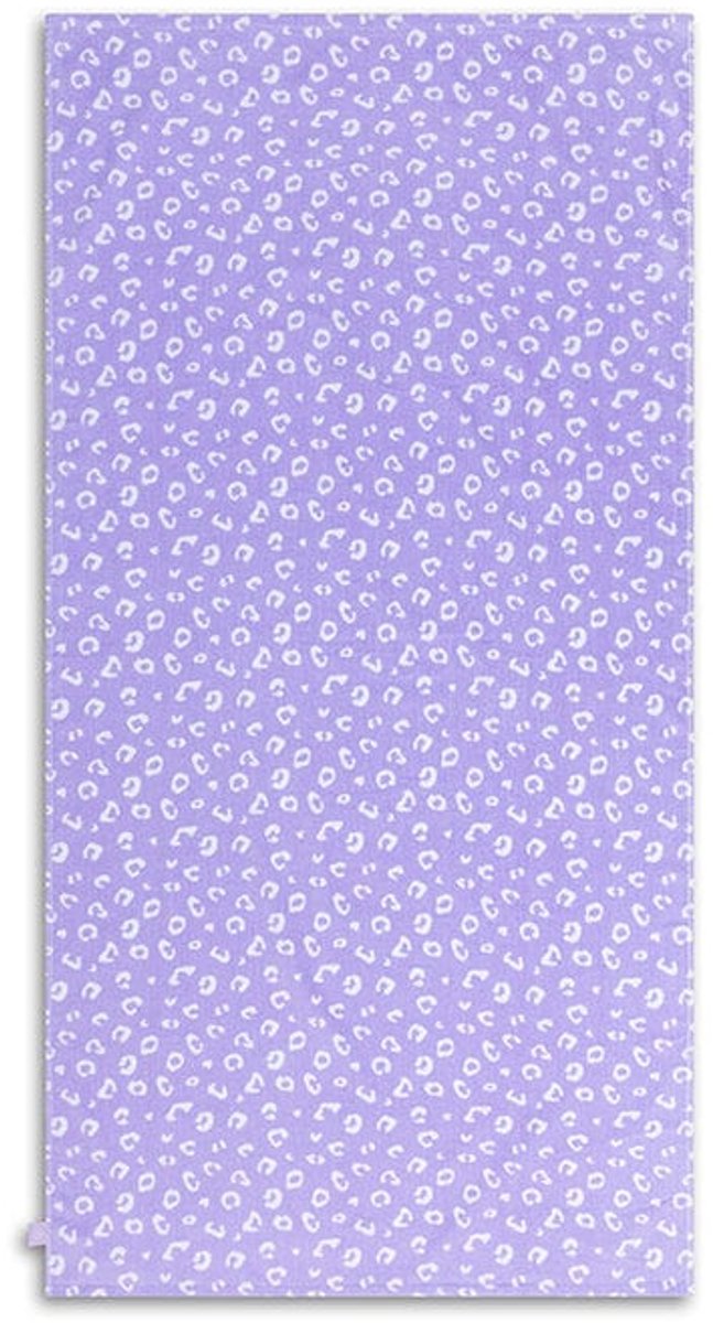 Swim essentials - strandlaken - 135 x 65 cm- handdoek - luipaarprint - 100% katoen - paars
