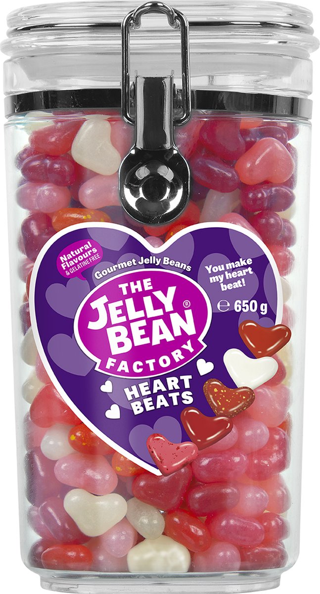 The jelly bean factory - heart beats - snoeppot - gevuld met snoep - cadeau - 650 g