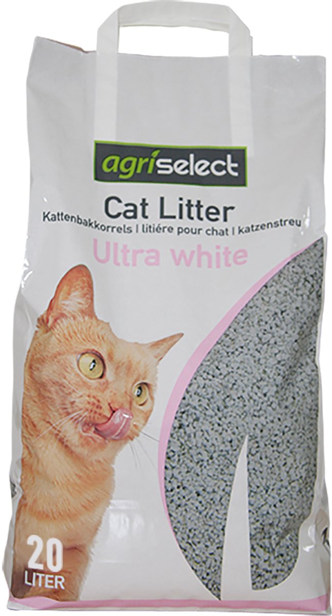Agriselect kattenbakvulling ultra white - klontvormend, stofarm, geurneutraliserend - 20 liter
