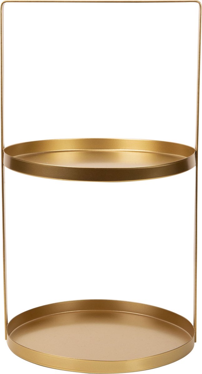 Cosy trendy etagere serveertoren - goud - ø 25 cm - 2-laags