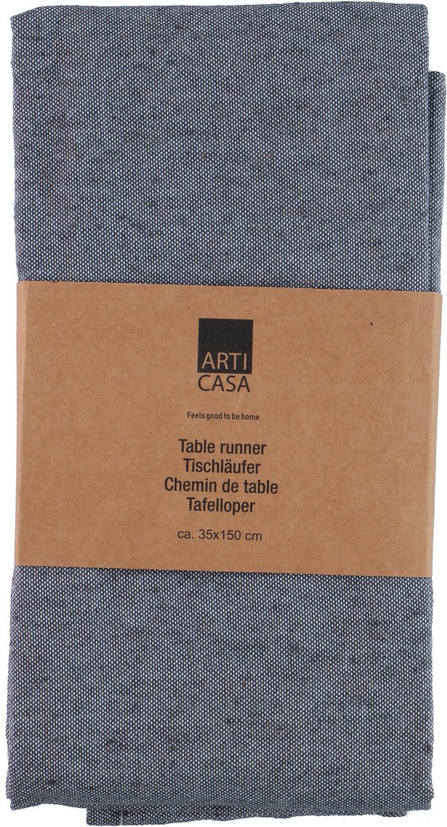 Arti casa tafelloper 35x150 cm - tafelloper donkergrijs effen - tafelloper voor eettafel - langwerpige tafel decoratie - donkergrijs