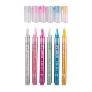 Bruynzeel glitter viltstiften pastel 6 stuks | 3 stuks