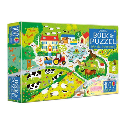 Usborne boek en puzzel op de boerderij