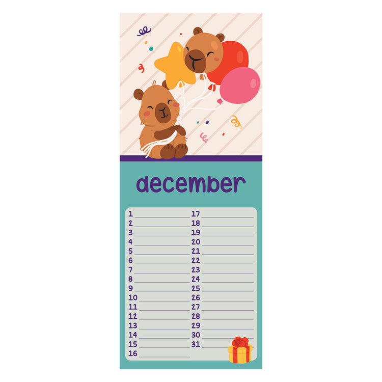 Verjaardagskalender - capybara alle