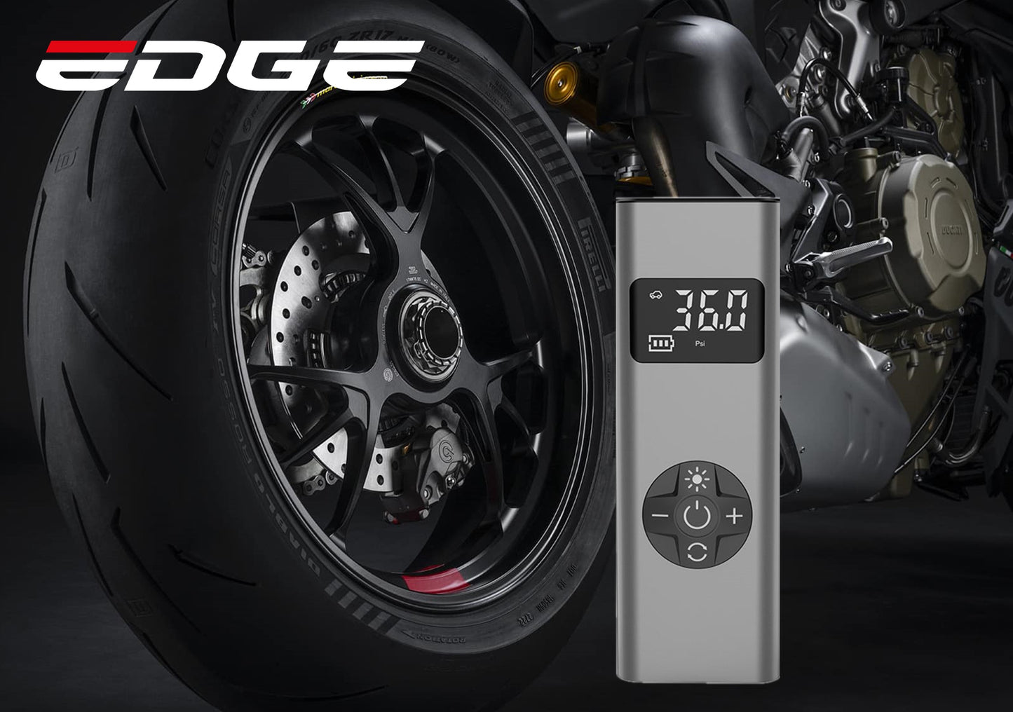 Elektrische accu compressor Edge Ride MS22 grijs