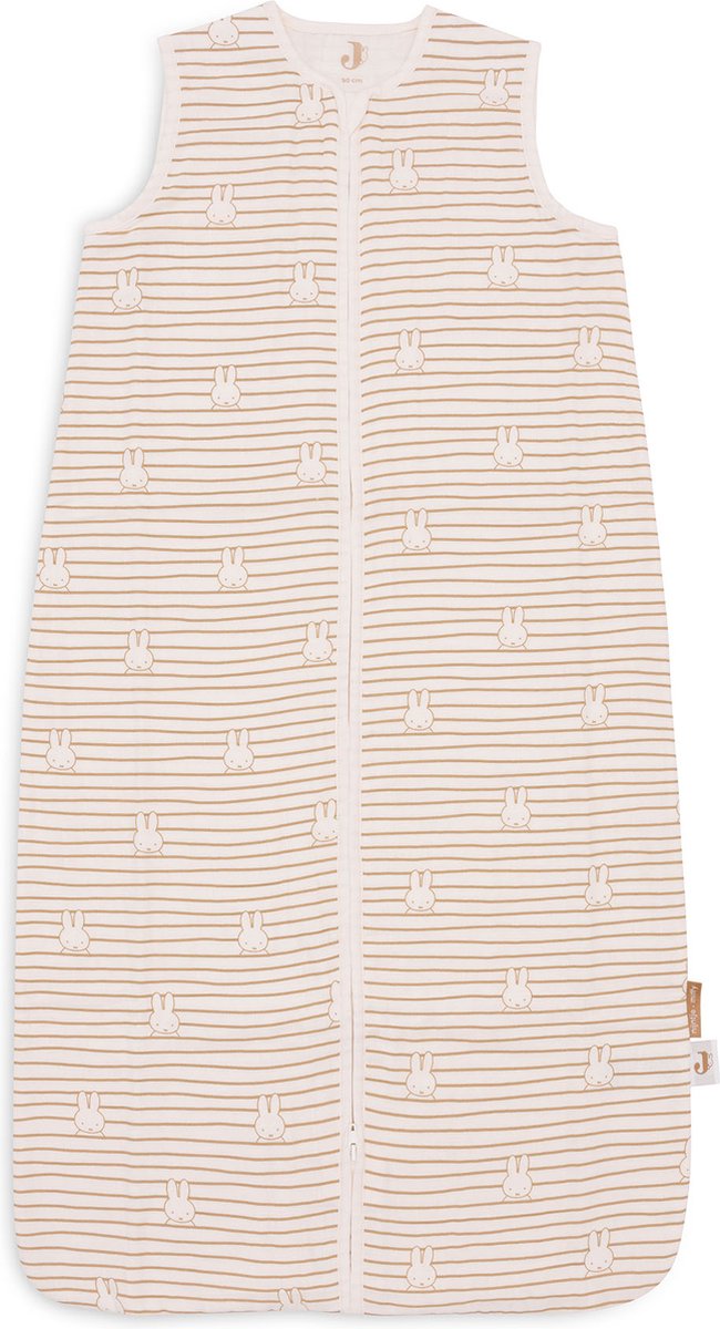 Jollein x nijntje baby zomer slaapzak hydrofiel - 90cm - miffy stripe - biscuit