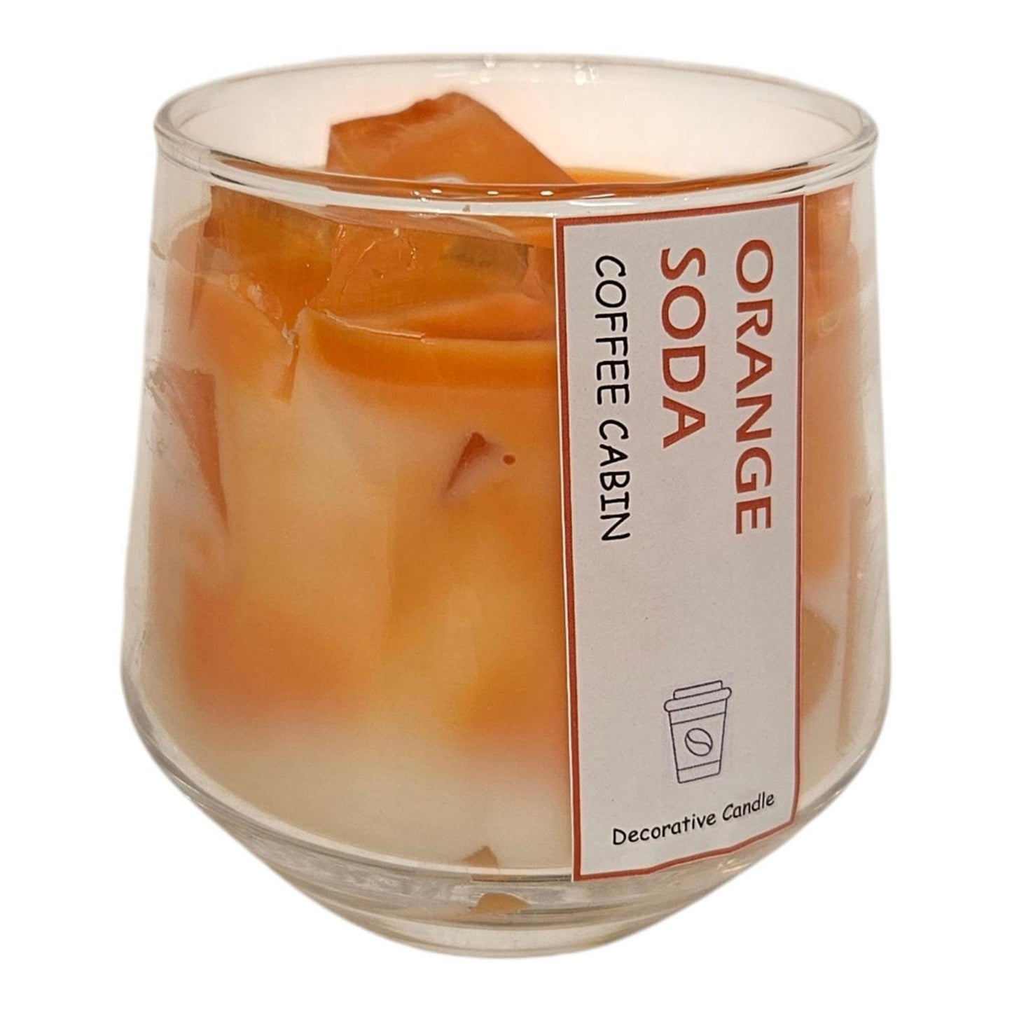 Mansion atmosphere geurkaars in glas orange soda wit oranje 8,4x11,5cm