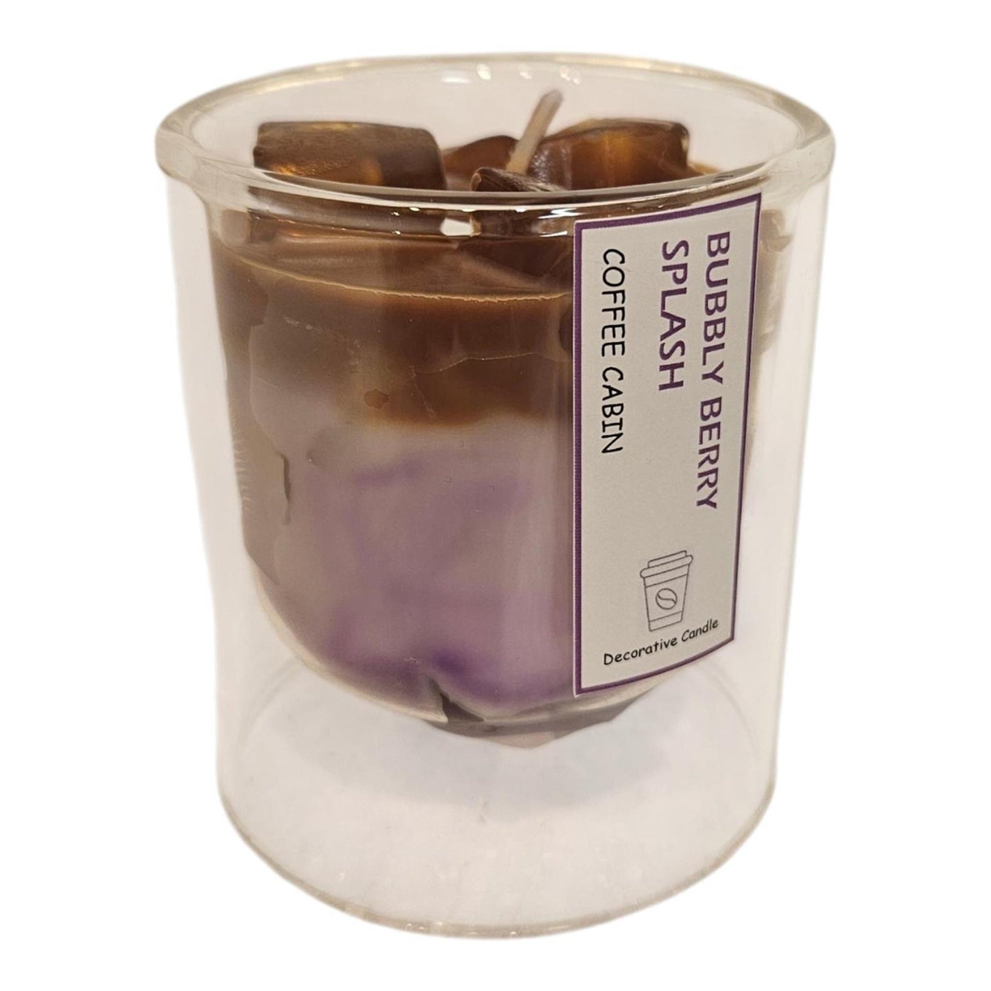 Mansion atmosphere geurkaars in glas bubbly berry splash paars bruin 7,4x8,4cm