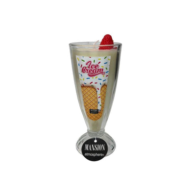 Mansion atmosphere geurkaars in sorbetglas aardbei ø8xh20,5cm