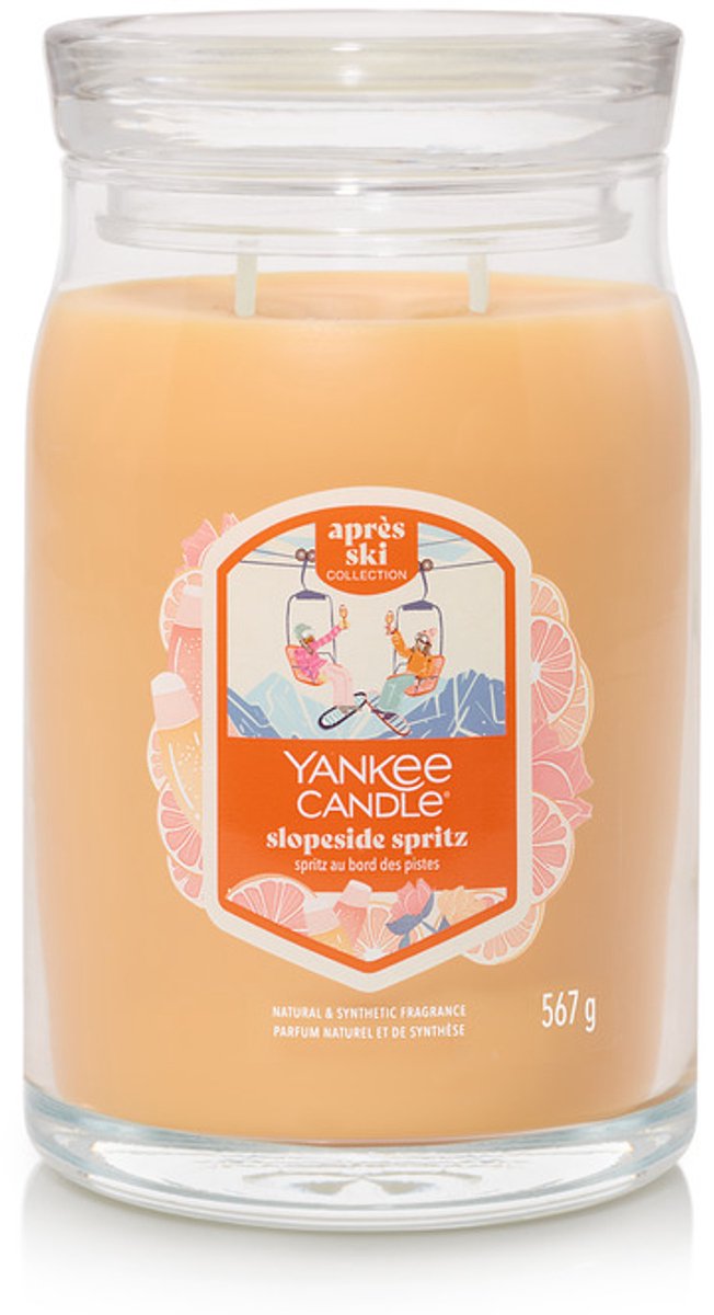 Yankee candle - slopeside spritz large jar geurkaars - 90 branduren - twee lonten