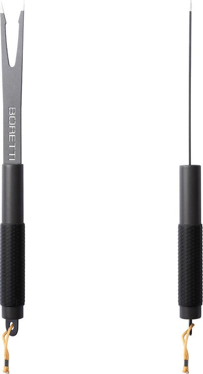 Boretti - barbecue vork - 46,5 cm - anti-slip handvaten - ophangoogjes - barilo - ceramica