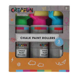 Creafun stoepkrijt rollers 3 stuks oudoor | 6 stuks