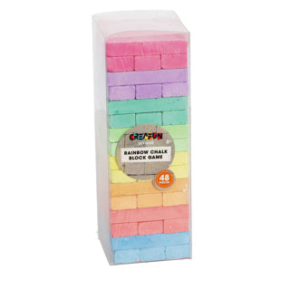 Creafun stoepkrijt stapelspel outdoor 48 delig 8 kleuren | 4 stuks