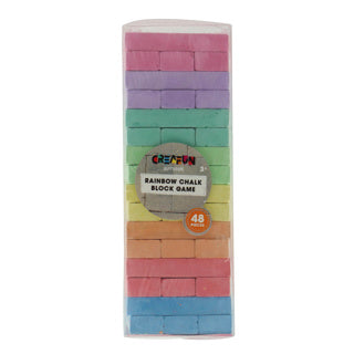 Creafun stoepkrijt stapelspel outdoor 48 delig 8 kleuren | 4 stuks