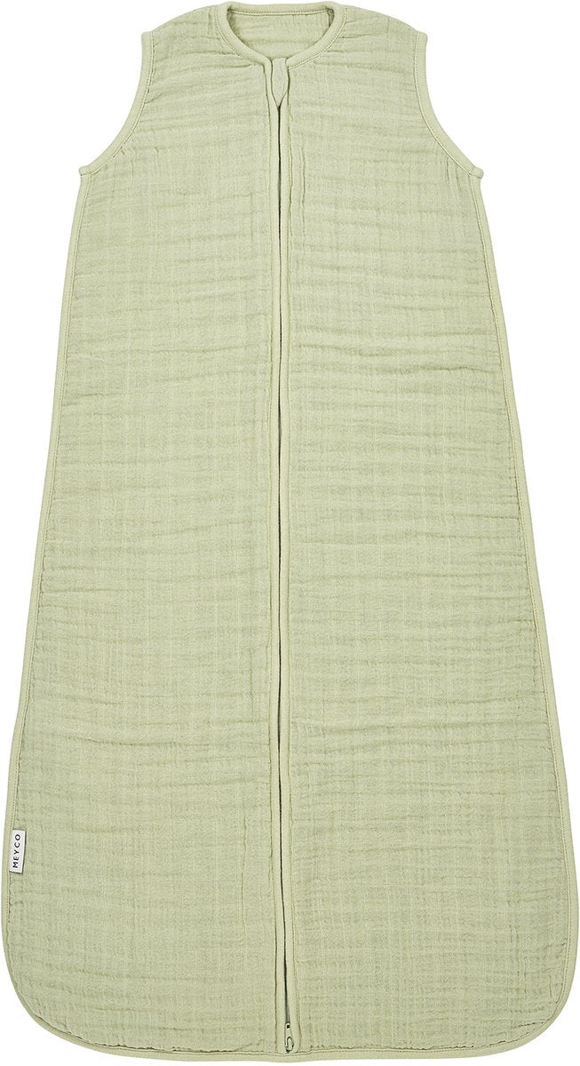 Meyco baby uni baby zomerslaapzak - pre-washed hydrofiel - soft olive - 60cm - 0.5 tog