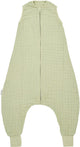 Meyco baby - 104 cm - uni baby zomer slaapoverall jumper - pre-washed hydrofiel - soft olive - 104cm