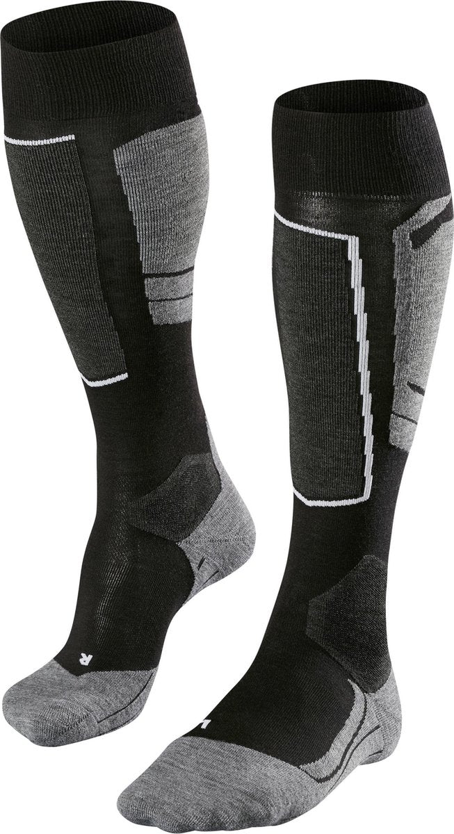 Falke sk4 warm dun wol functioneel materiaal skisokken dames zwart - maat 35-36