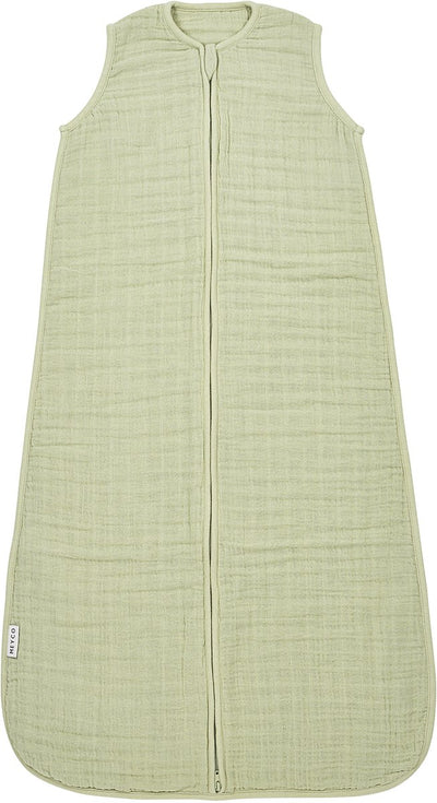 Meyco baby uni baby zomerslaapzak - pre-washed hydrofiel - soft olive - 110cm - 0.5 tog