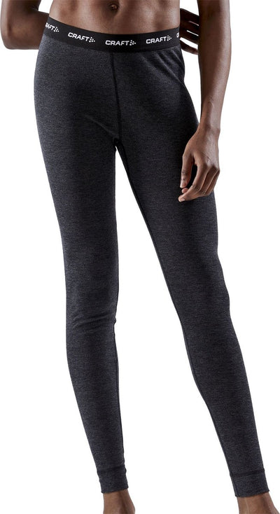 Craft extra warm merino wollen thermobroek dames - core wool - zwart m