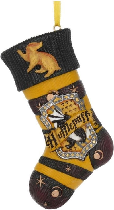 Harry potter nemesis now - kerstbal - hufflepuff stocking hanging ornament - geel zwart