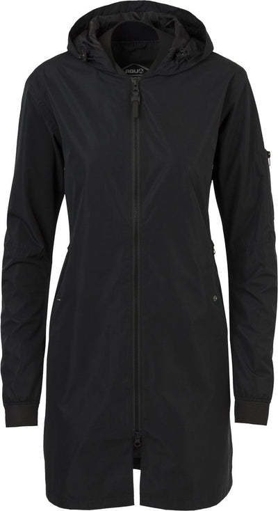 Agu long bomber regenjas - dames regenjas - bomberjas - regenmantel - zwart - l - waterdicht en ademend poray 5000 - neopreen manchetten