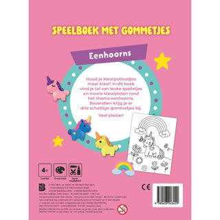 Speelboek met gommetjes eenhoorns