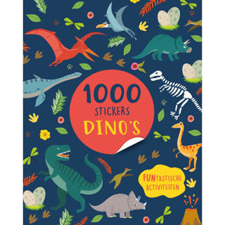 Boek stickerboek 1000 stickers dino's | 2 stuks