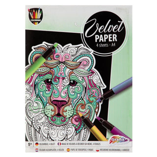 Schilderen op velvet 4 sheets 4 assorti | 6 stuks