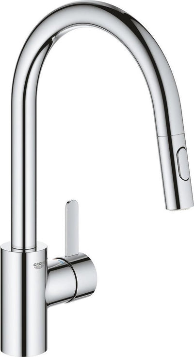 Grohe eurosmart cosmopolitan keukenkraan - hoge uitloop - 360° draaibereik - met uittrekbare handdouche en 2 straalsoorten - chroom