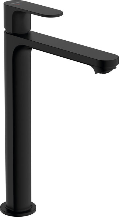 Hansgrohe rebris s - wastafelmengkraan - ééngreeps bediening - coolstart energiebesparend - ecosmart+ waterbesparend - met trekwaste - 240mm maat - mat zwart