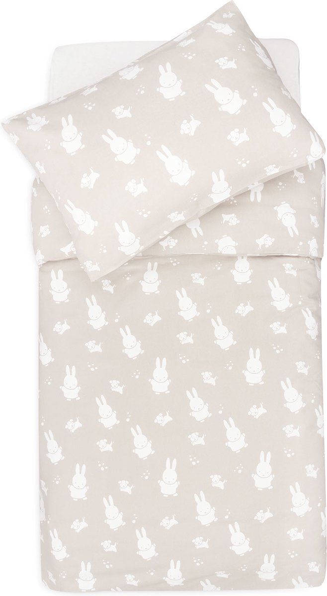 Jollein dekbedovertrek met sloop 100x140cm miffy snuffy nougat