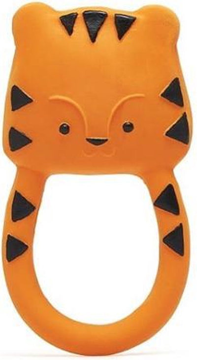 Lanco toys lanco rubberen bijtring - nalu de tijger - oranje