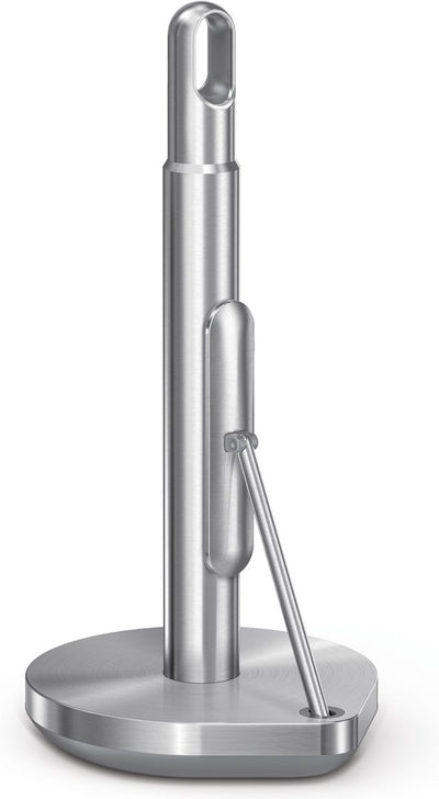 Simplehuman keukenrolhouder met klemarm - vrijstaande keukenrolhouder - zilver - geborsteld rvs