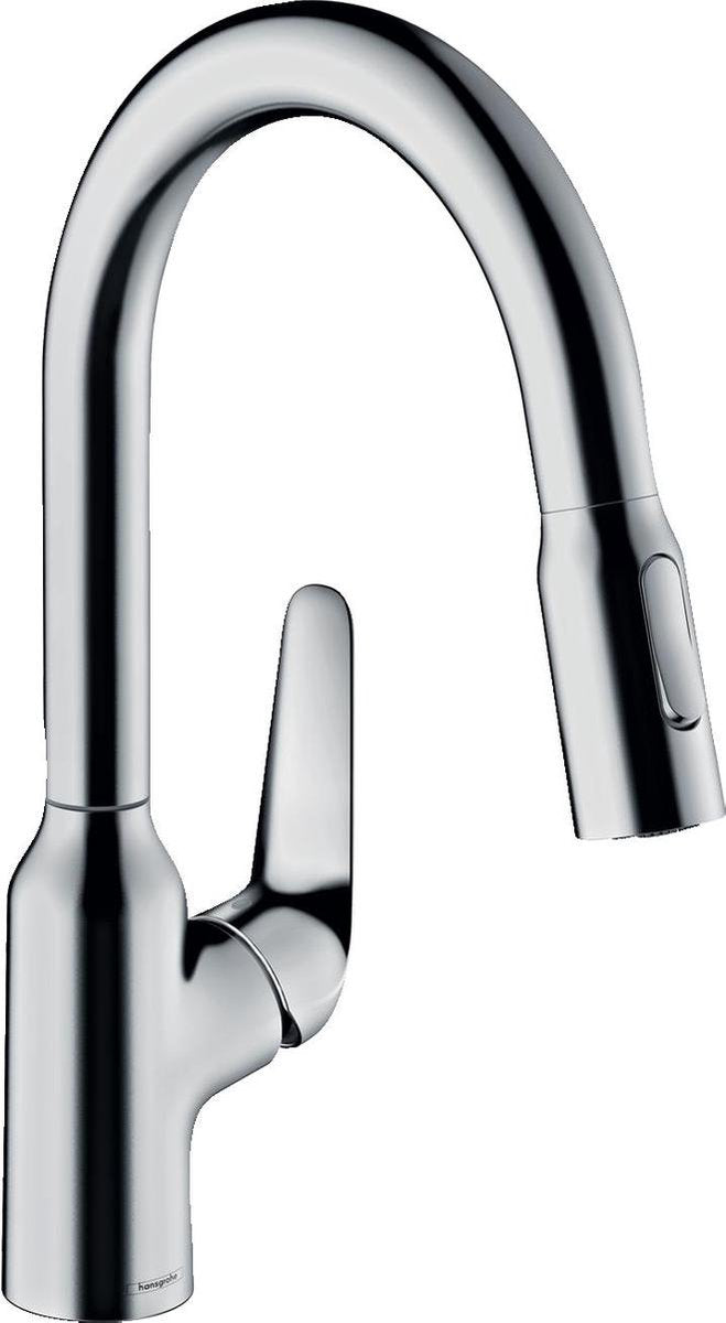 Hansgrohe focus m42 - keukenmengkraan - ééngreeps bediening - 180mm - uittrekbare vuistdouche - chroom