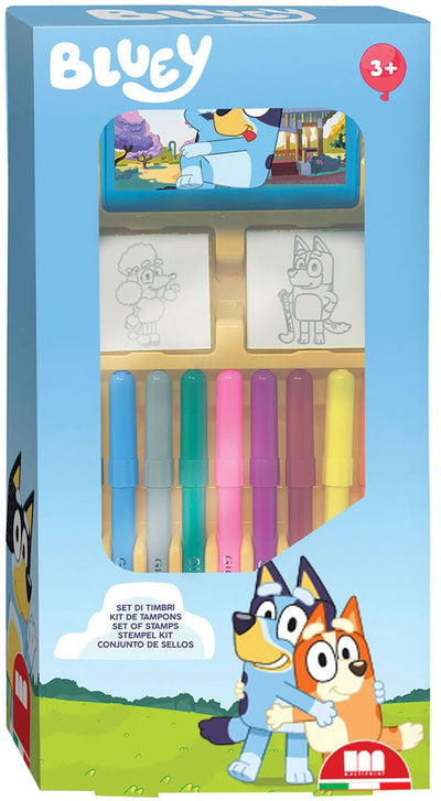 Multiprint bluey stempelset met viltstiften en kleurboek - creatief speelgoed.
