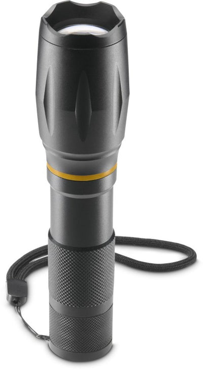 Hama zaklamp - w200 - 200lm - incl. 3x aaa batterijen - alumimium - 3 standen + zoom - zwart