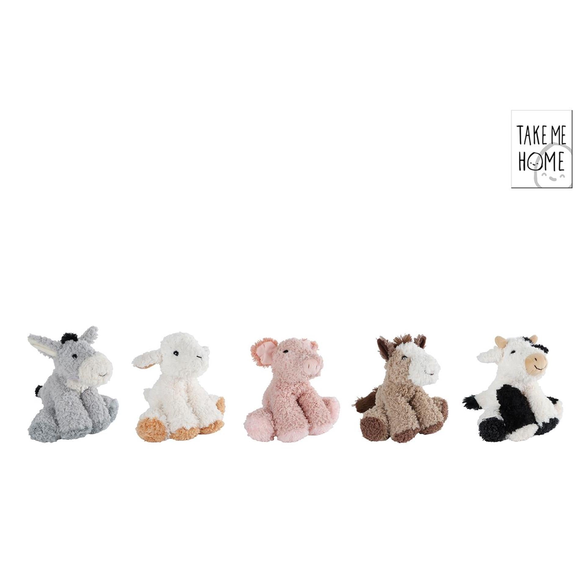 Take me home boerderij dieren pluche 16cm 5 assorti