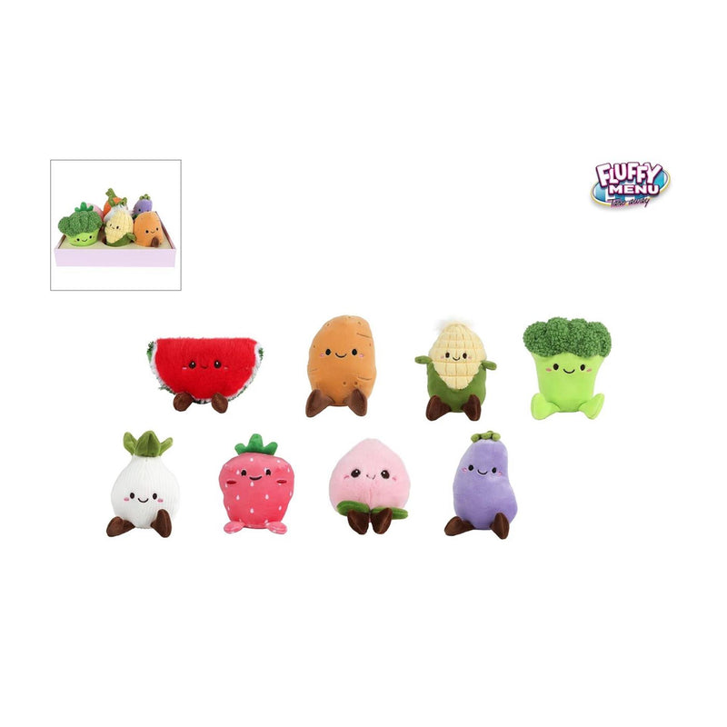 Fluffy menu groente fruit pluche 12-14cm