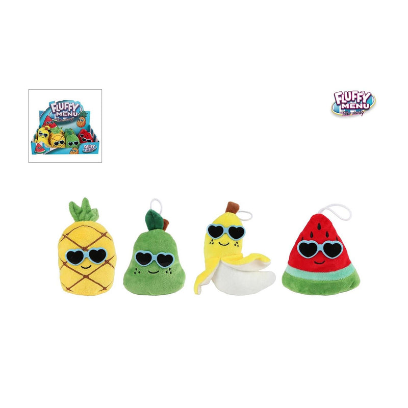Fluffy menu fruit pluche + zonnebril 6cm
