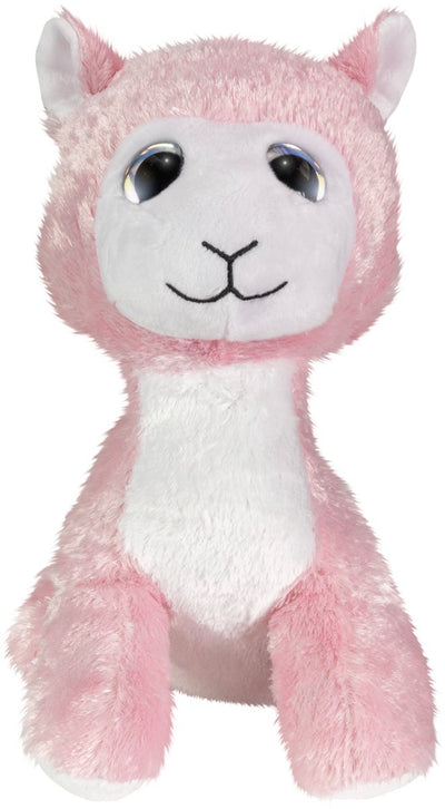 Lumo stars knuffel lama olivia 24cm pluche speelgoed roze wit.