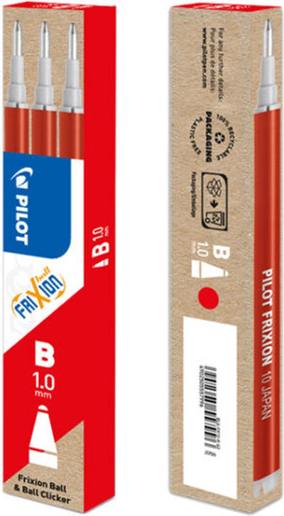 Pilot balpenvulling frixion ball clicker, rood, etui van 3 stuks 12 stuks