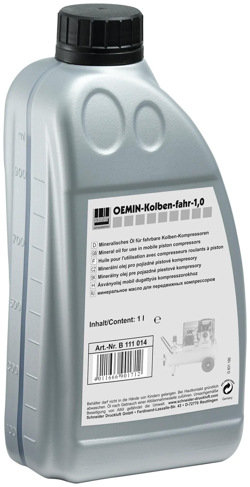 Schneider airsystems schmieröl oemin spec. oil schneider 1,0l f. piston comp.