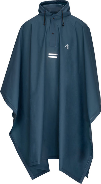 Ralka regenponcho trekking - blauw - capuchon met koord - maat s m
