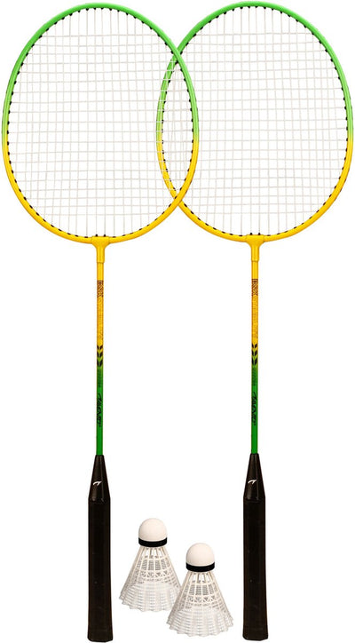 Avento badminton set - gehard staal - groen geel