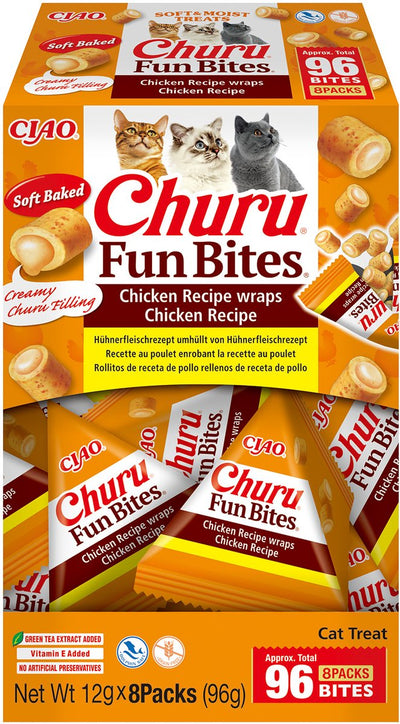 Inaba ciao churu fun bites sappige brokjes kattensnack kip variëteiten 8x12g