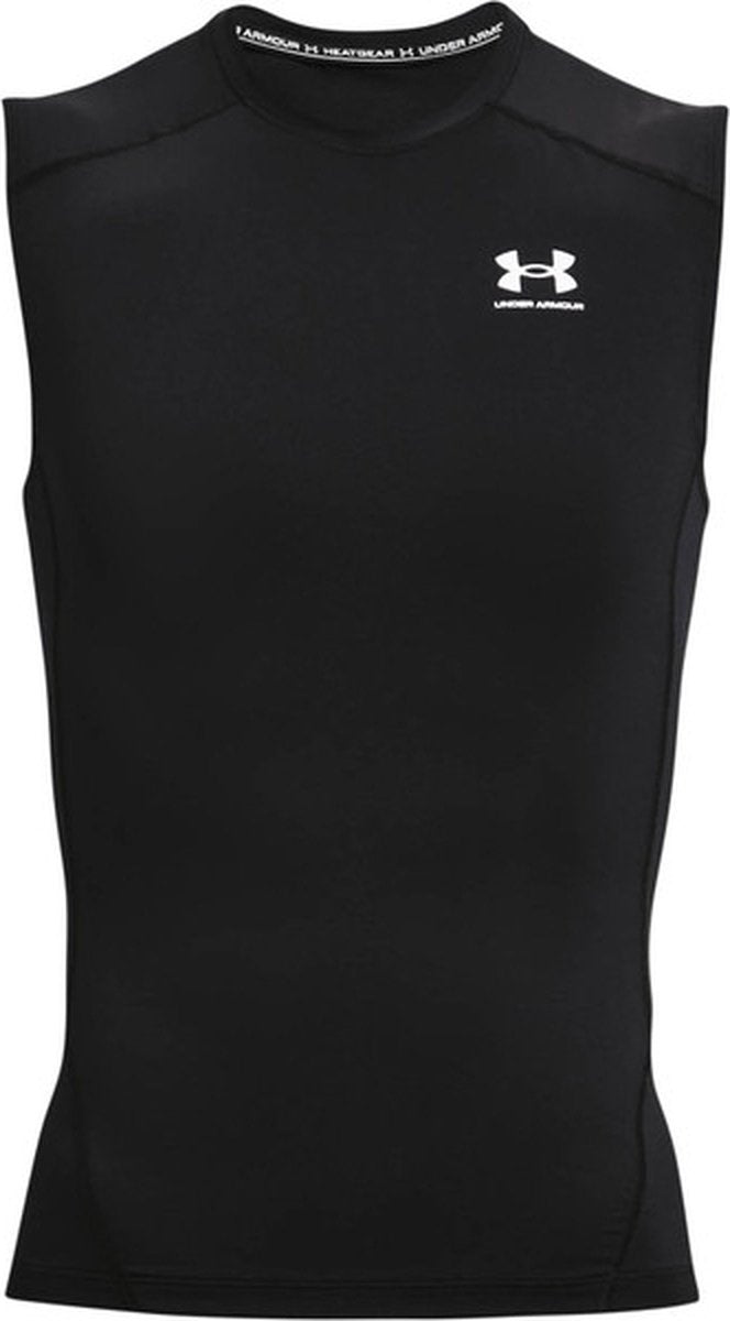 Under armour ua hg armour comp sl-blk heren sportshirt - zwart - wit
